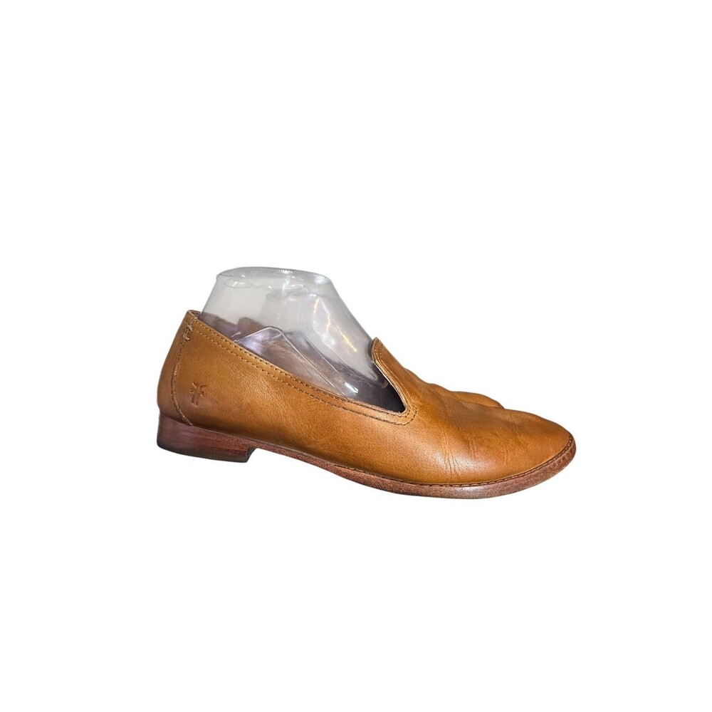 Frye Brown Leather Round Toe Slip-On Loafer Flats Women's US 8 M Boho Slip On - Picture 2 of 11